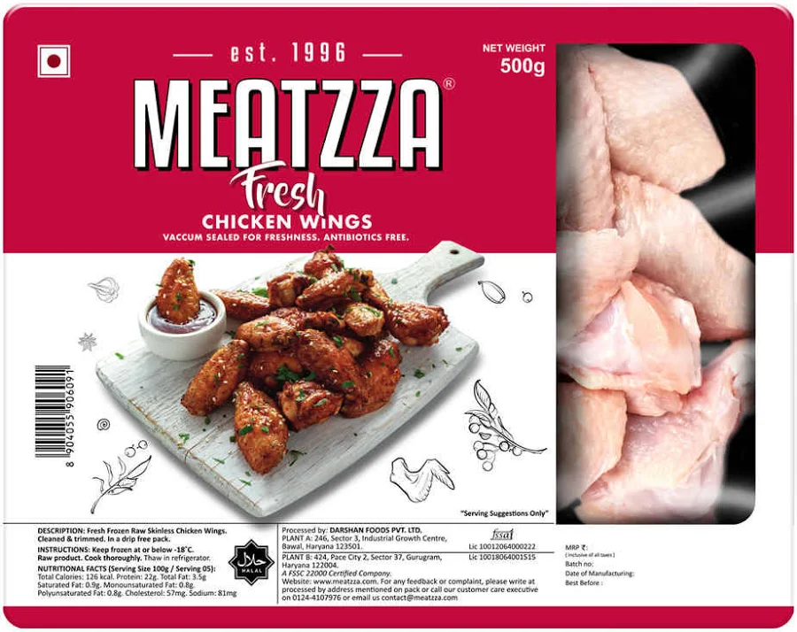 Meatzza Chicken Fresh Wings 500 Gms
